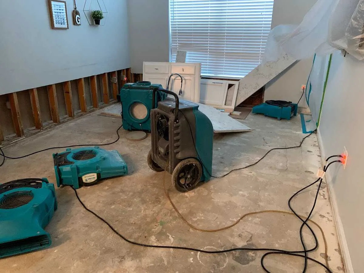 Dehumidifier in flood-cut room for Water Extraction & Removal in Crawfordsville